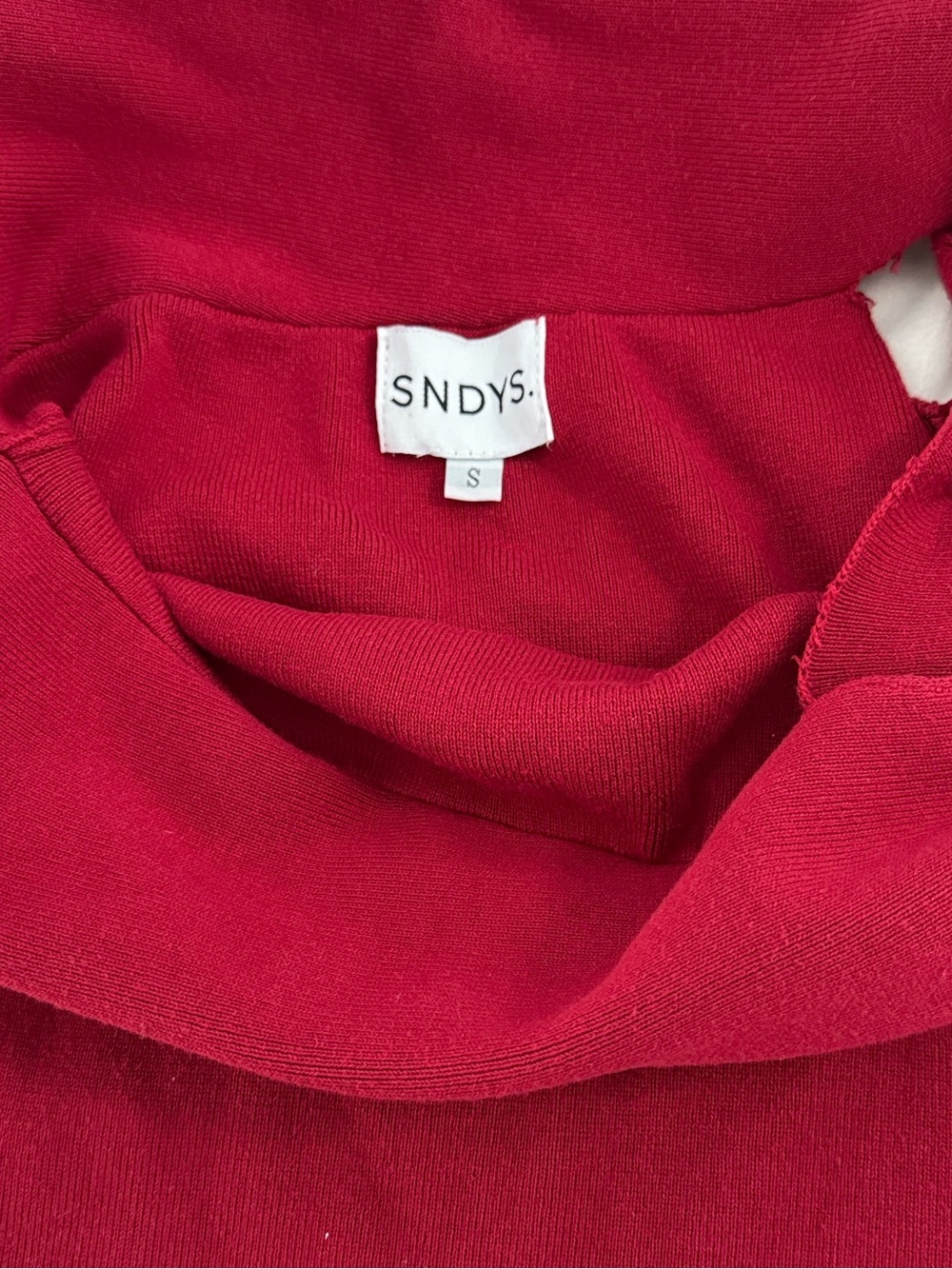 SNDYS x REVOLVE Jaymes Off the Shoulder Maxi Dress Small Body Contour Red Knit - Picture 5 of 7